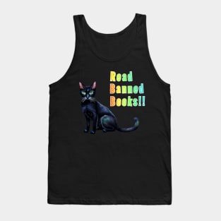 Batman says Read Banned Books! Rainbow Text Tank Top